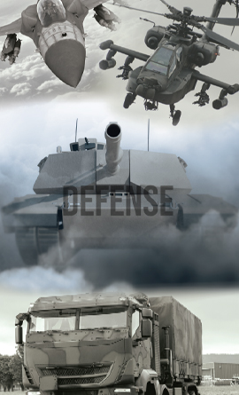 collage of defense related products